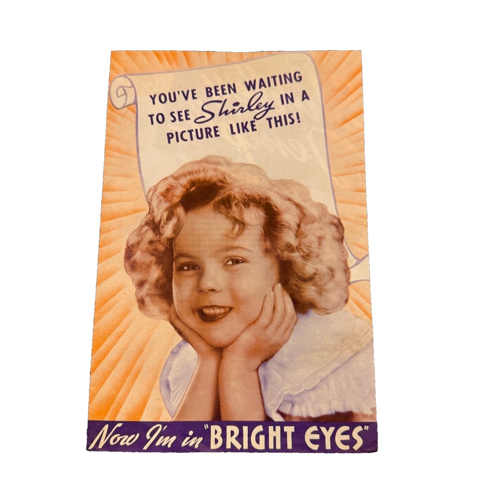 Rare Vintage 1934 Shirley Temple Bright Eyes Movie Herald Flyer Arcade Theatre